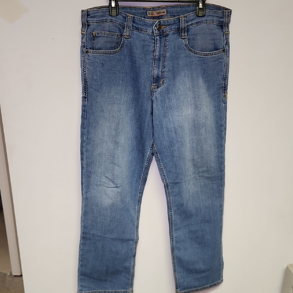 5.11 Tactical Men’s Jeans – Size 36x30, Light Wash, Durable Flex Denim